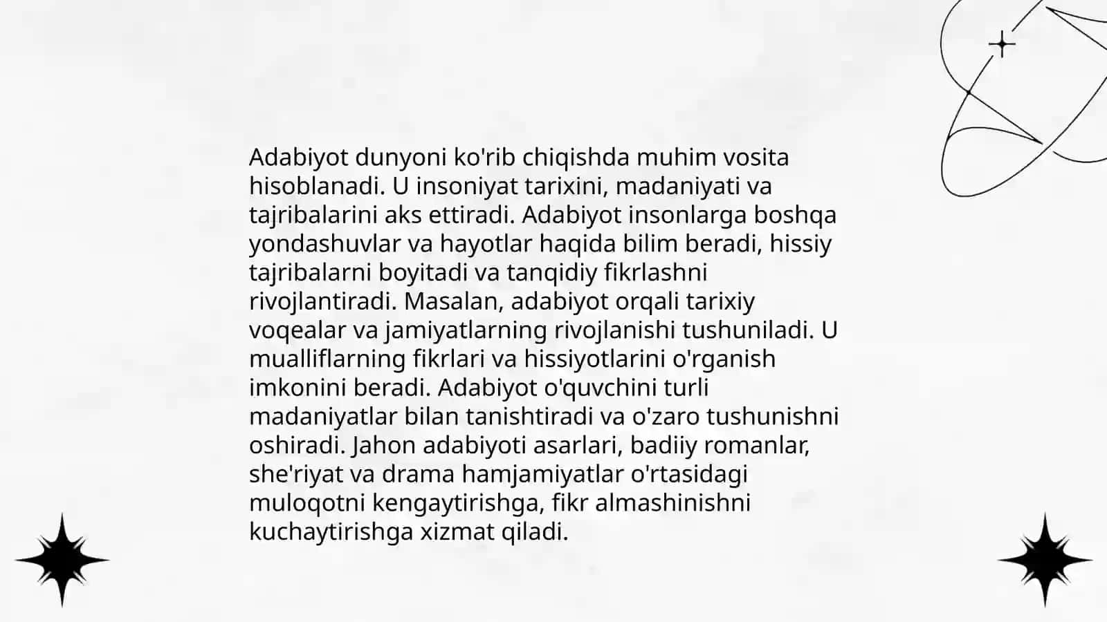 Dunyoni estetik idrok etishda badiiy asarlarining ahamiyati Jabborova Gulzoda 4