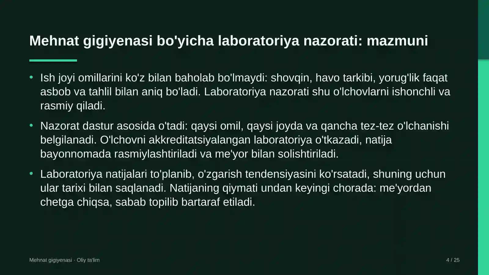 prezident maktablarida mehnat gigiyenasi bo'yicha laboratoriya nazoratini tashkil etish 3687 4
