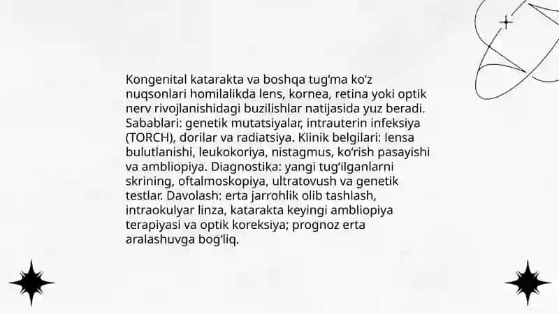 Inson ko'rish analizatorlari potologiyasi 4