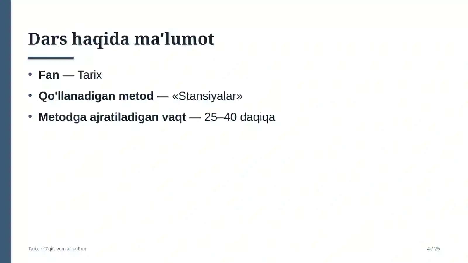 tarix darslarida stansiyalar metodidan foydalanish 5350 4