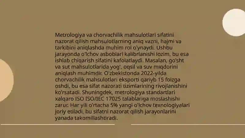 Chorvachilik mahsulotlarini standartlashtirish va metrologiya va sentifikatlash 4