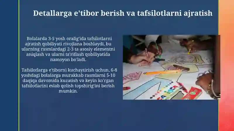 Tasviriy qobilyatlarni rivojlantirish bosqichlari 4
