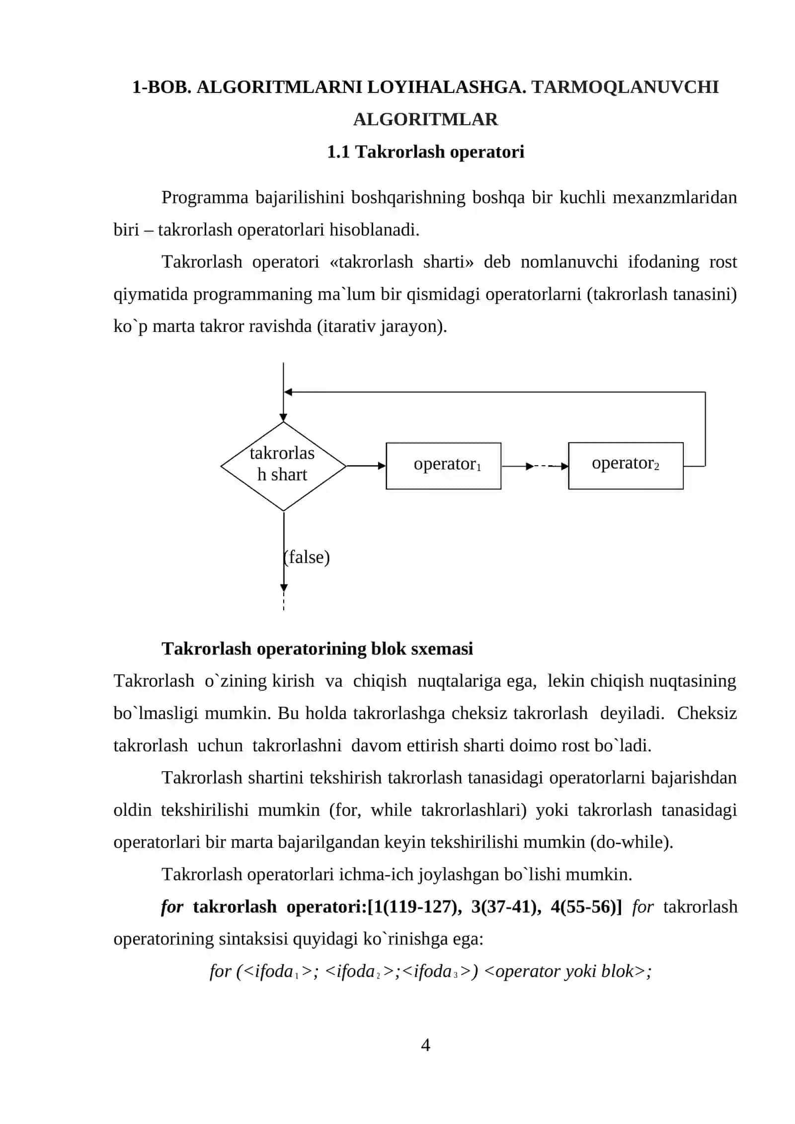 TAKRORLASH OPERATORLARI 4