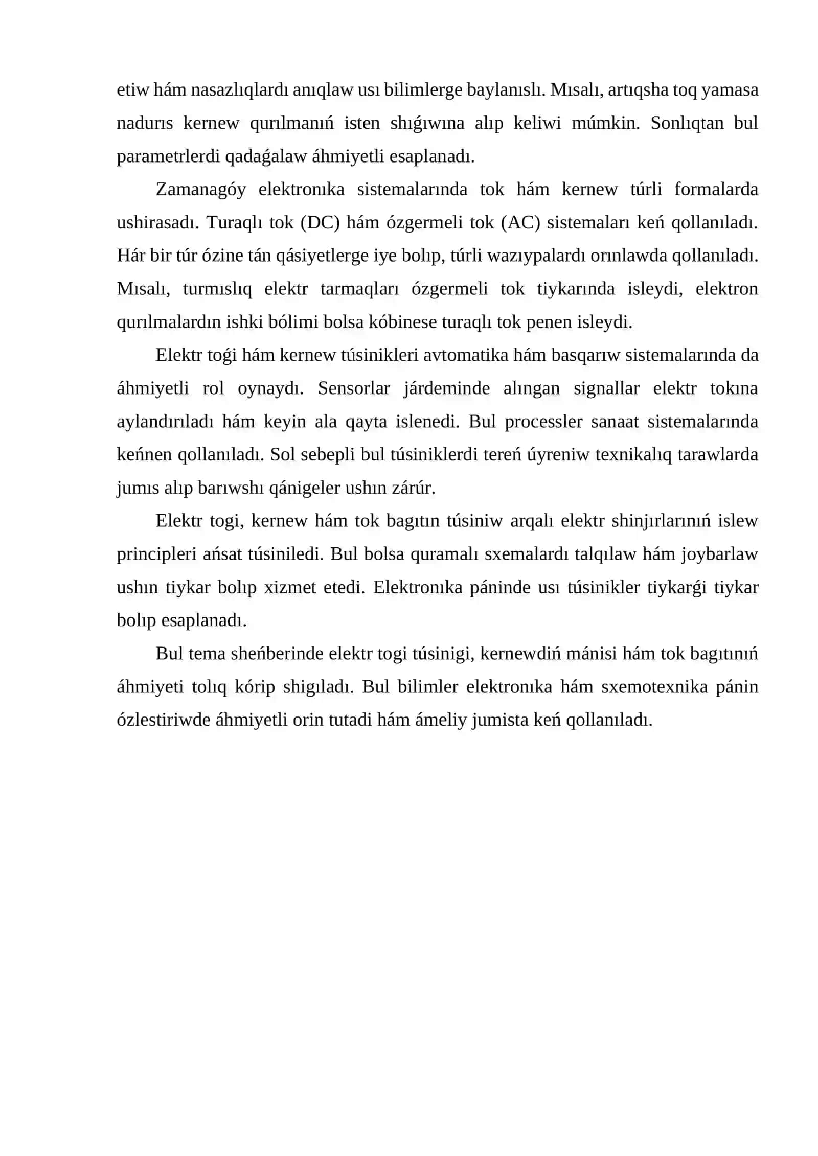Elektr togı haqqında túsinik, kernew hám toktıń baǵıtı 4