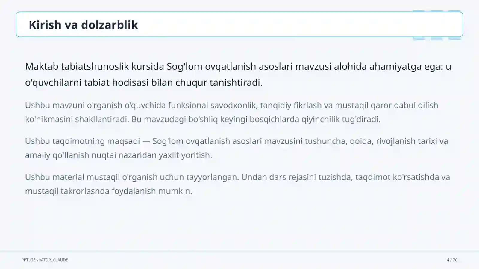 Sog'lom ovqatlanish asoslari (3-sinf) 4