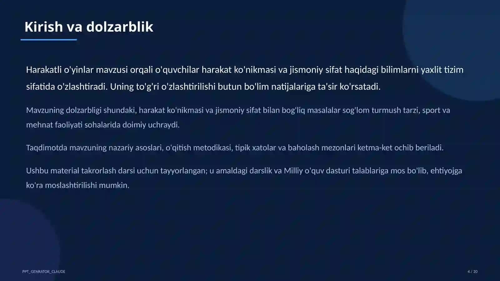Harakatli o'yinlar (1-sinf) 4