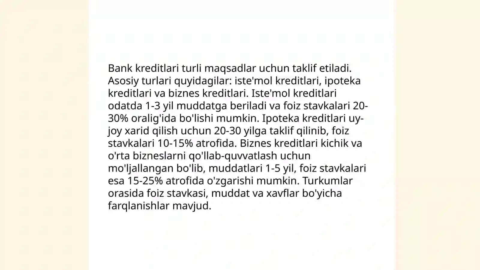 Bank krediti hisobiga moliyalashtirish bo'yicha qo'yiladigan talablar 4