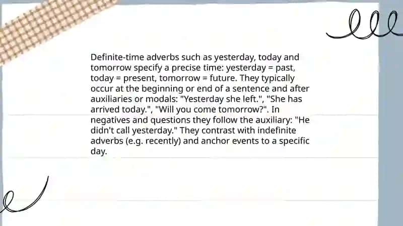 Saying when adverbs 4