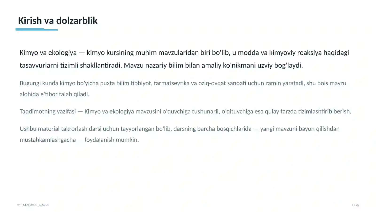 Kimyo va ekologiya (11-sinf) 4