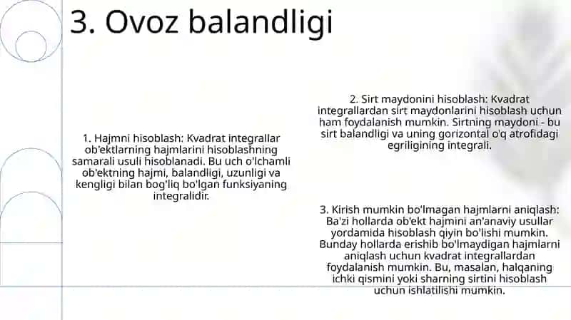 Karrali Integrallarning Tatbiqlari 4