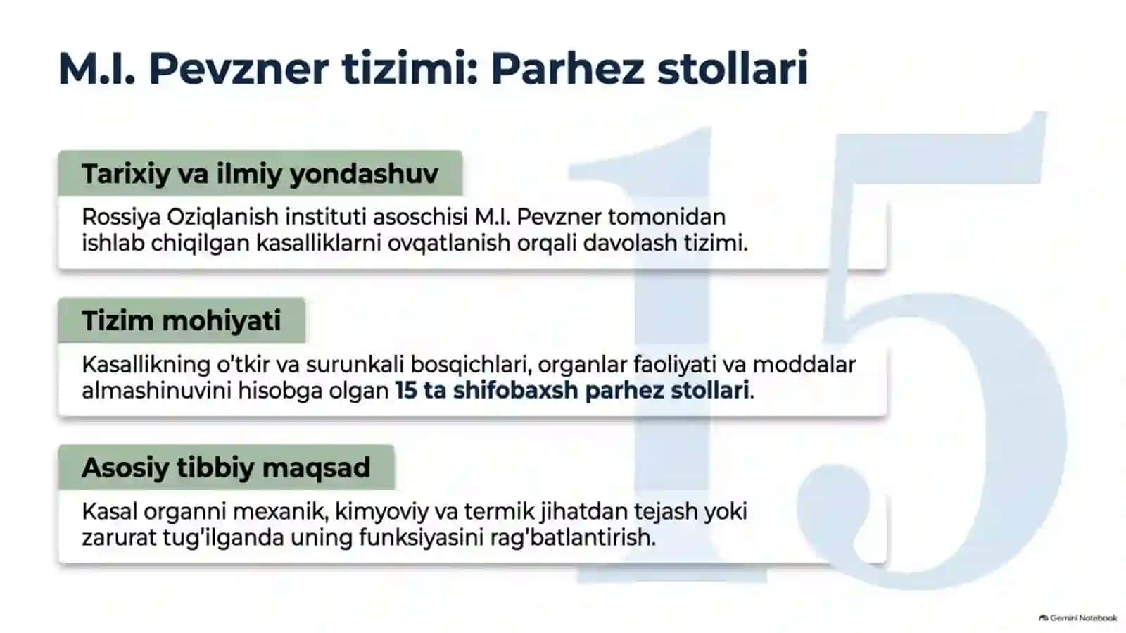 Tibbiyotda ovqatlanish nazariyasi, parhez stollari va alimentar avitaminozlar — 15 slayd 4