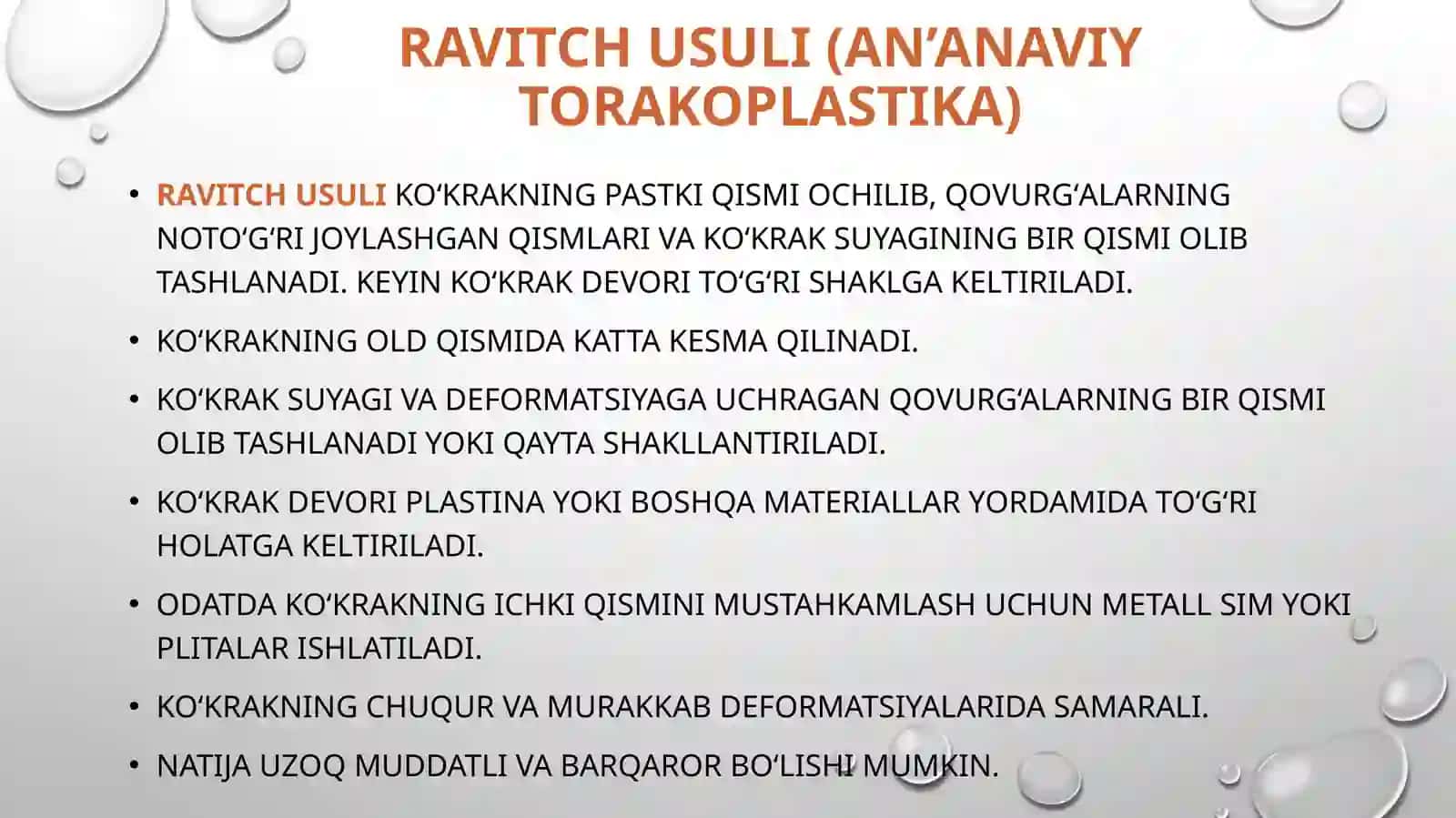 Oʻyilgan koʻkrak (pektusekskavatum) tugʻmani nuqsoniga qilinadigan operatsiya 4