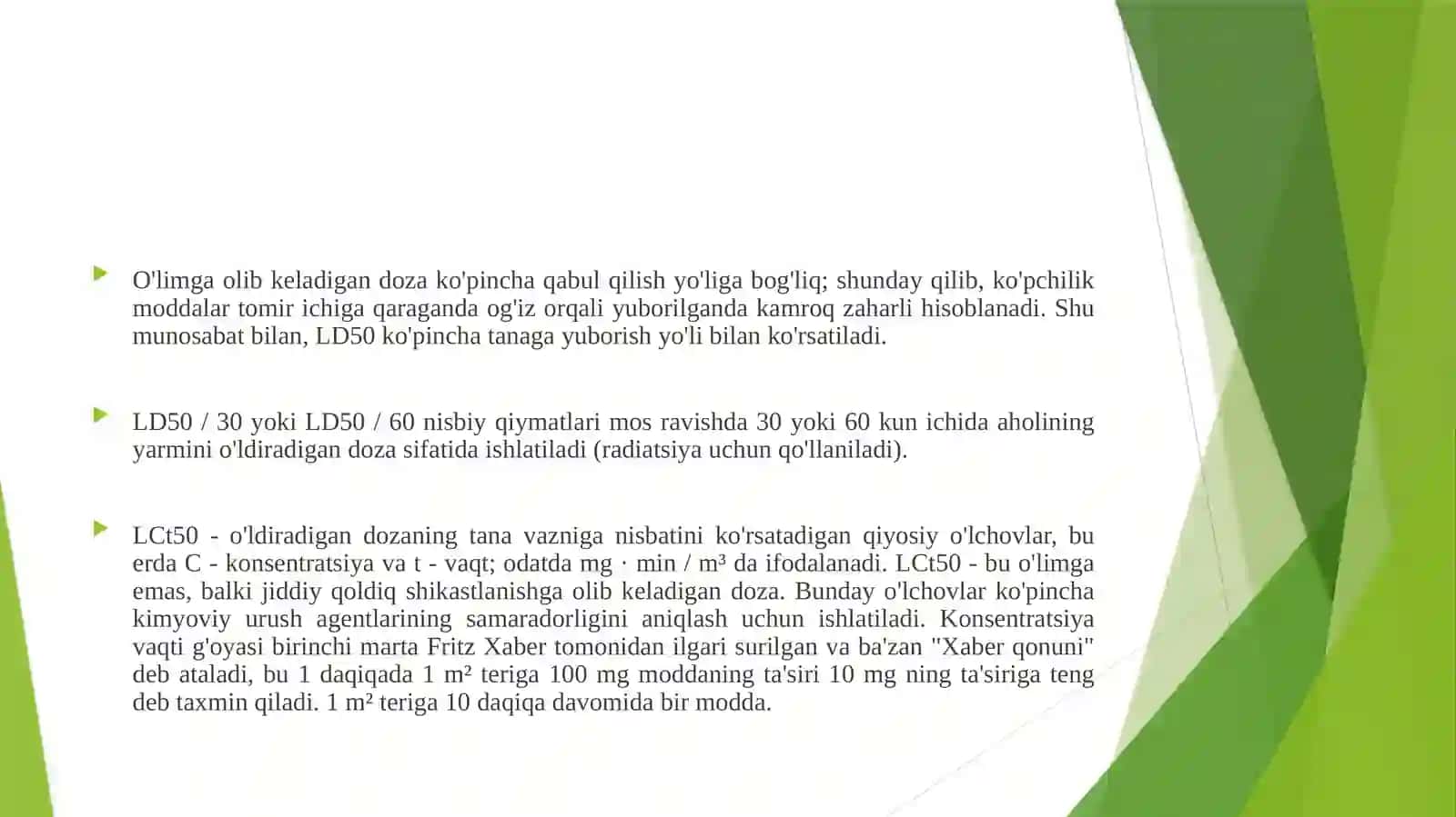 Ld50 (yarim halokatli doza) haqida 4
