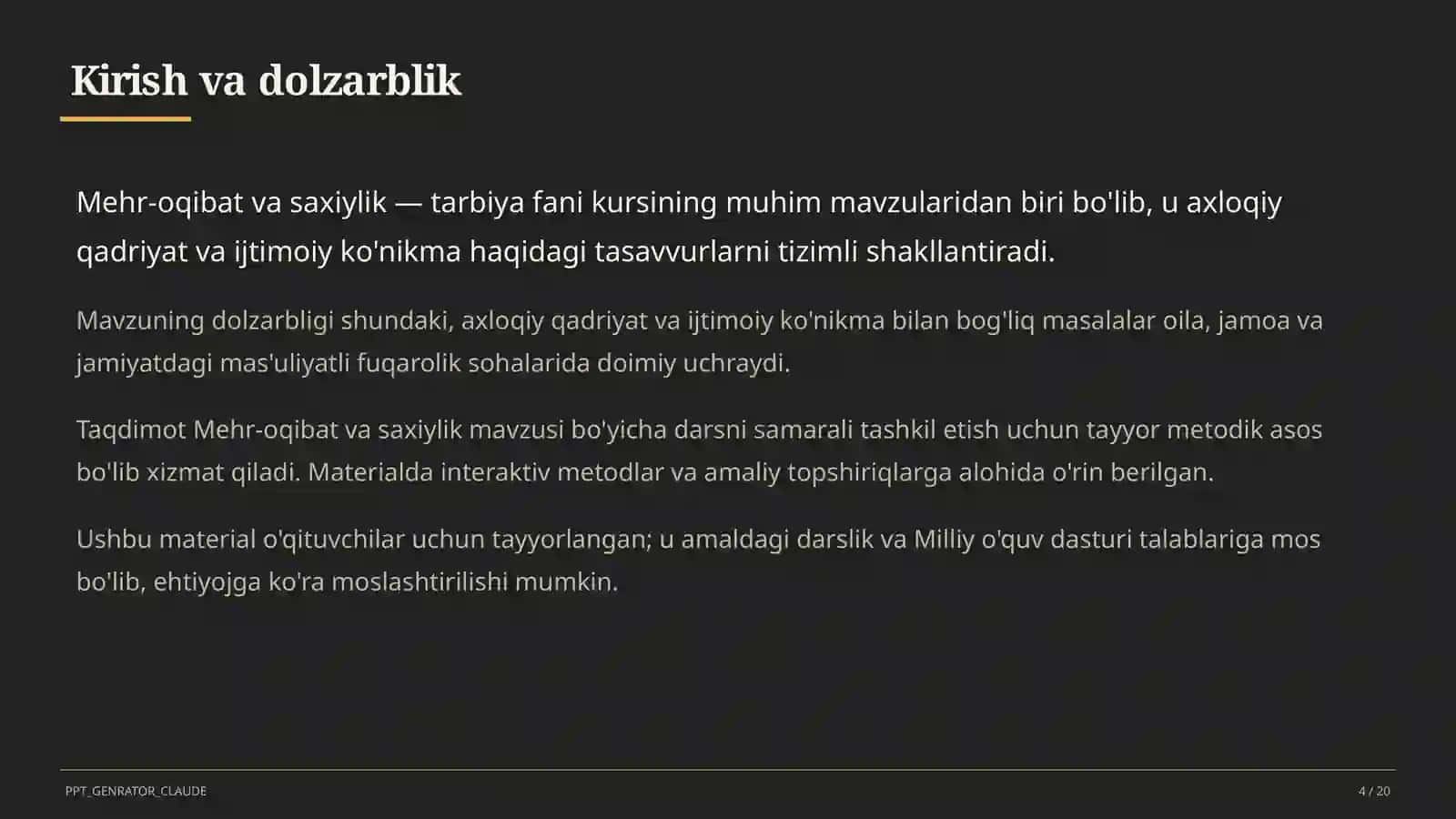 Mehr-oqibat va saxiylik (4-sinf) 4