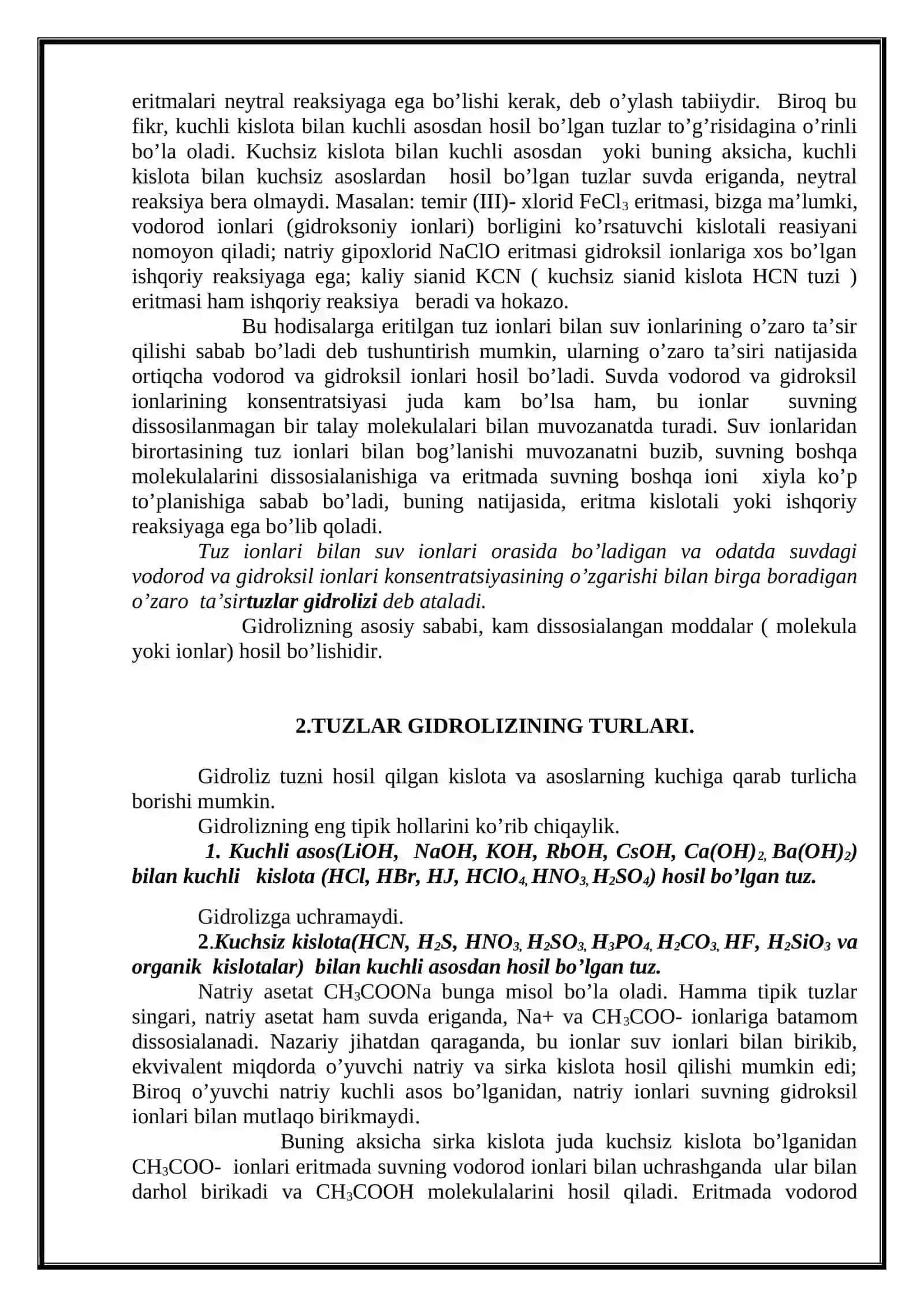 Tuzlarning gidrolizlash 4