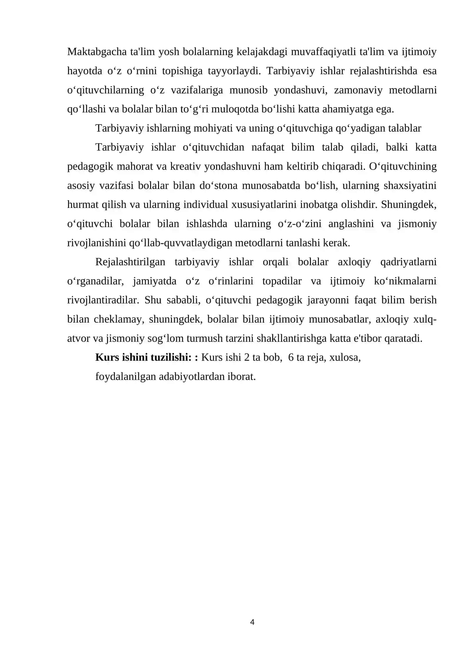 Maktabgacha ta'lim muassasalarida tarbiyaviy ishlarning rejalashtirish mohiyati va mazmuni 4