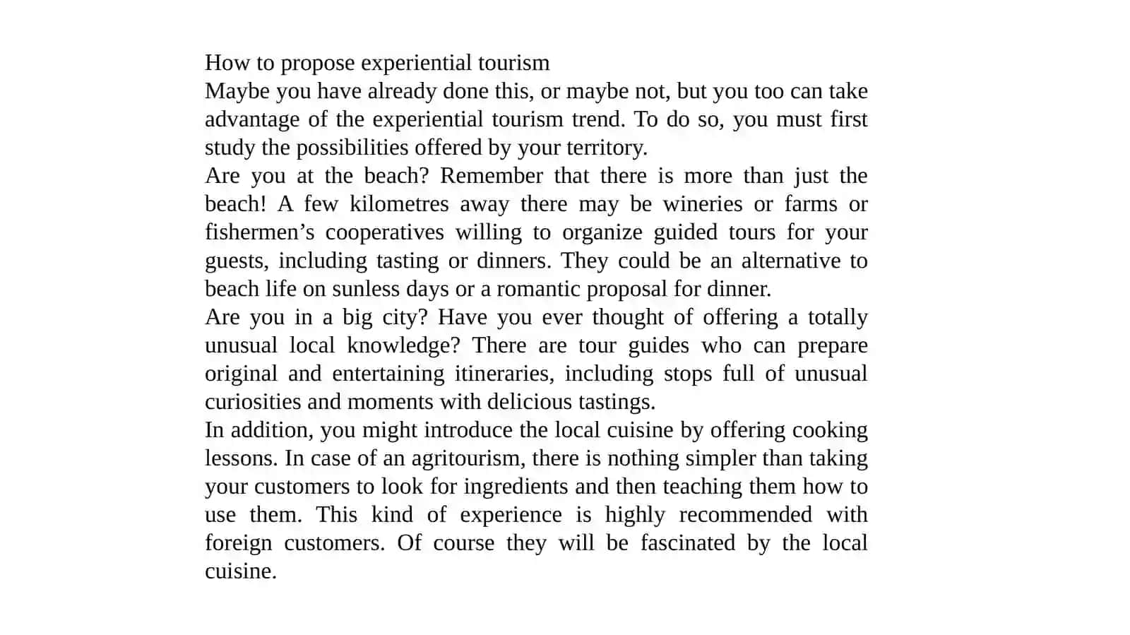 Experiential tourism: what is it? 4