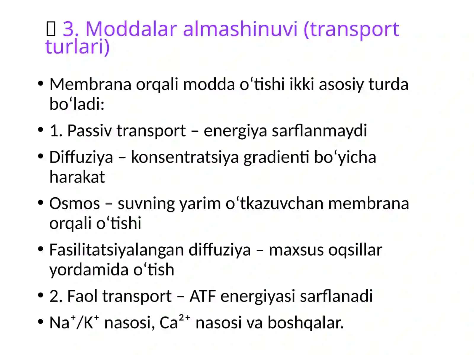 Biologik membranalardagi fizik jarayonlar 4