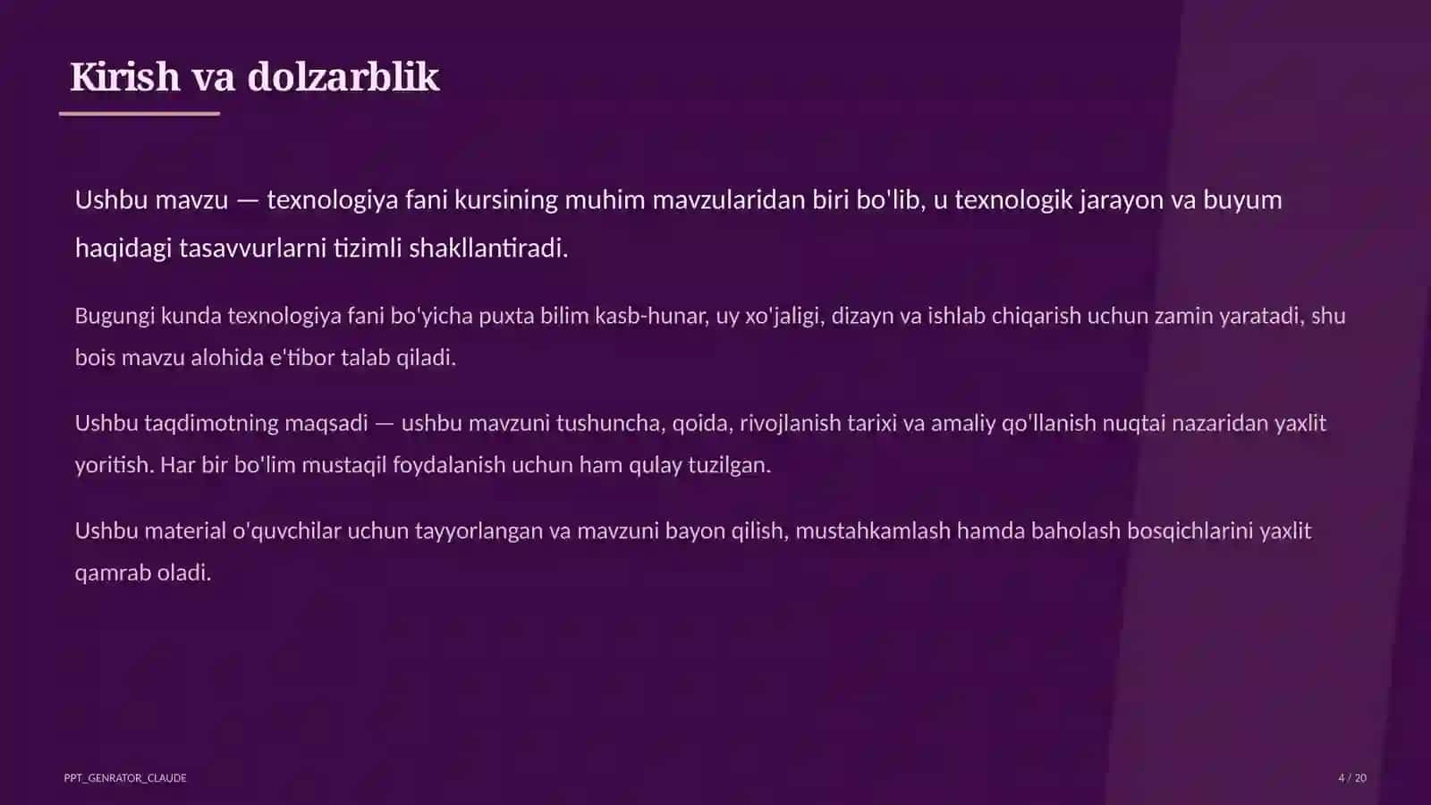 Ishlab chiqarish texnologiyalari va avtomatlashtirish (10-sinf) 4