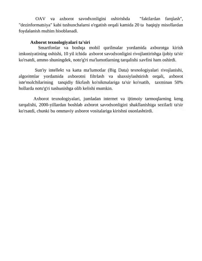 Media va axborot savodligini shakllantirish 4