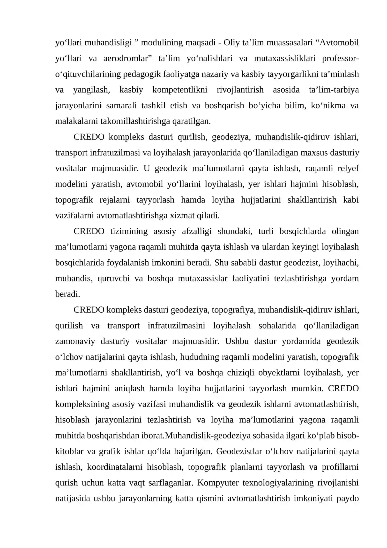 CREDO KOMPLEKS DASTURI VA FUNKSIONAL IMKONIYATLARI 4