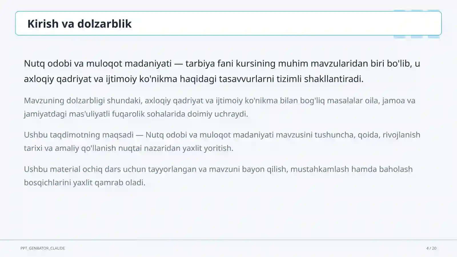 Nutq odobi va muloqot madaniyati (8-sinf) 4