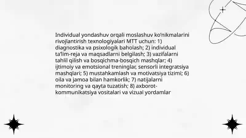 MTT bolalar moslashuv koʻnikmalarini shakllantirish texnologiyalari 4