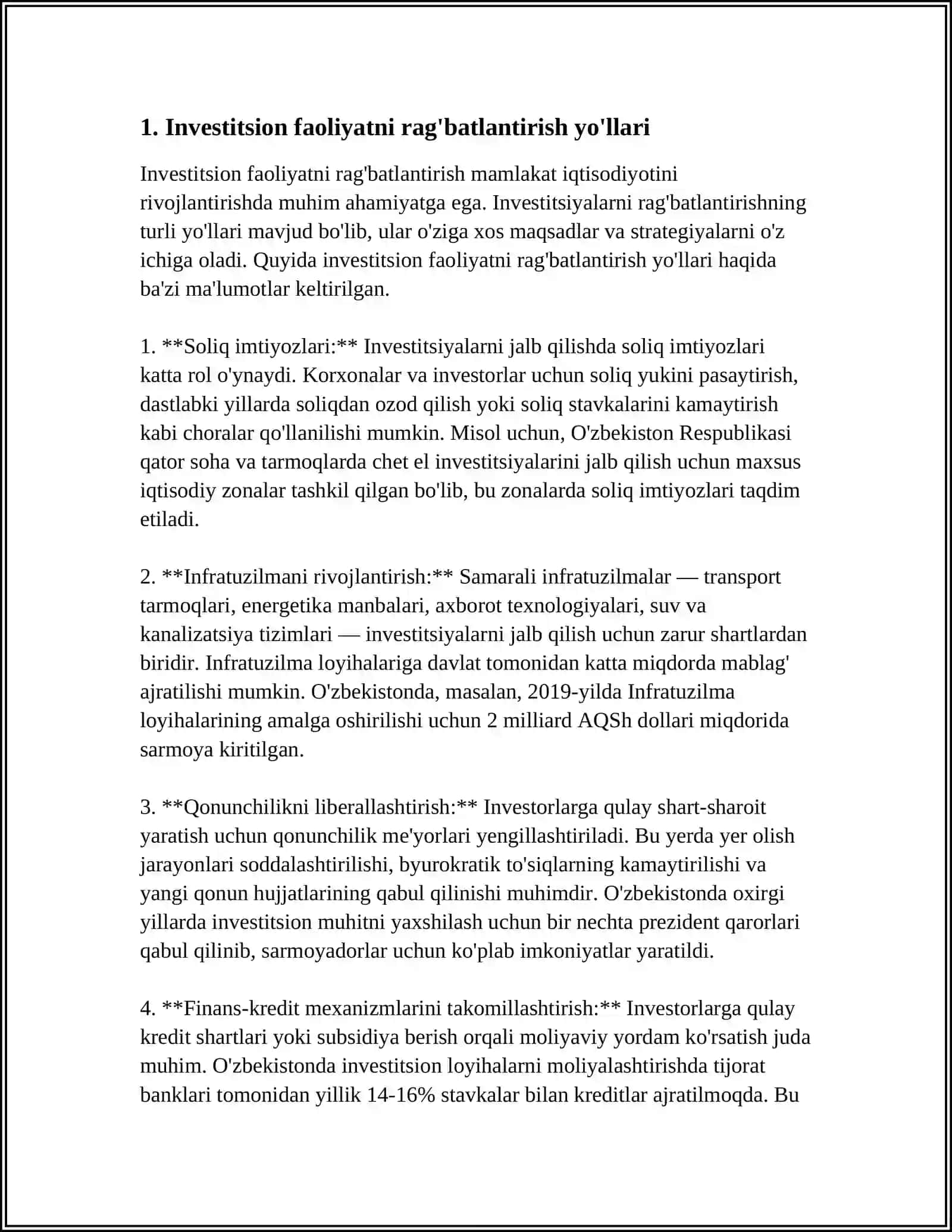 IQTISODIY XAVFSIZLIIKNI TA'MINLASH TIZIMIDA INVESTITSION VA INNOVATSION FAOLIYAT, AHOLI TURMUSH DARAJASI IQTISODIY XAVFSIZLIKNING IJTIMOIY INDIKATORI SIFATIDA 4