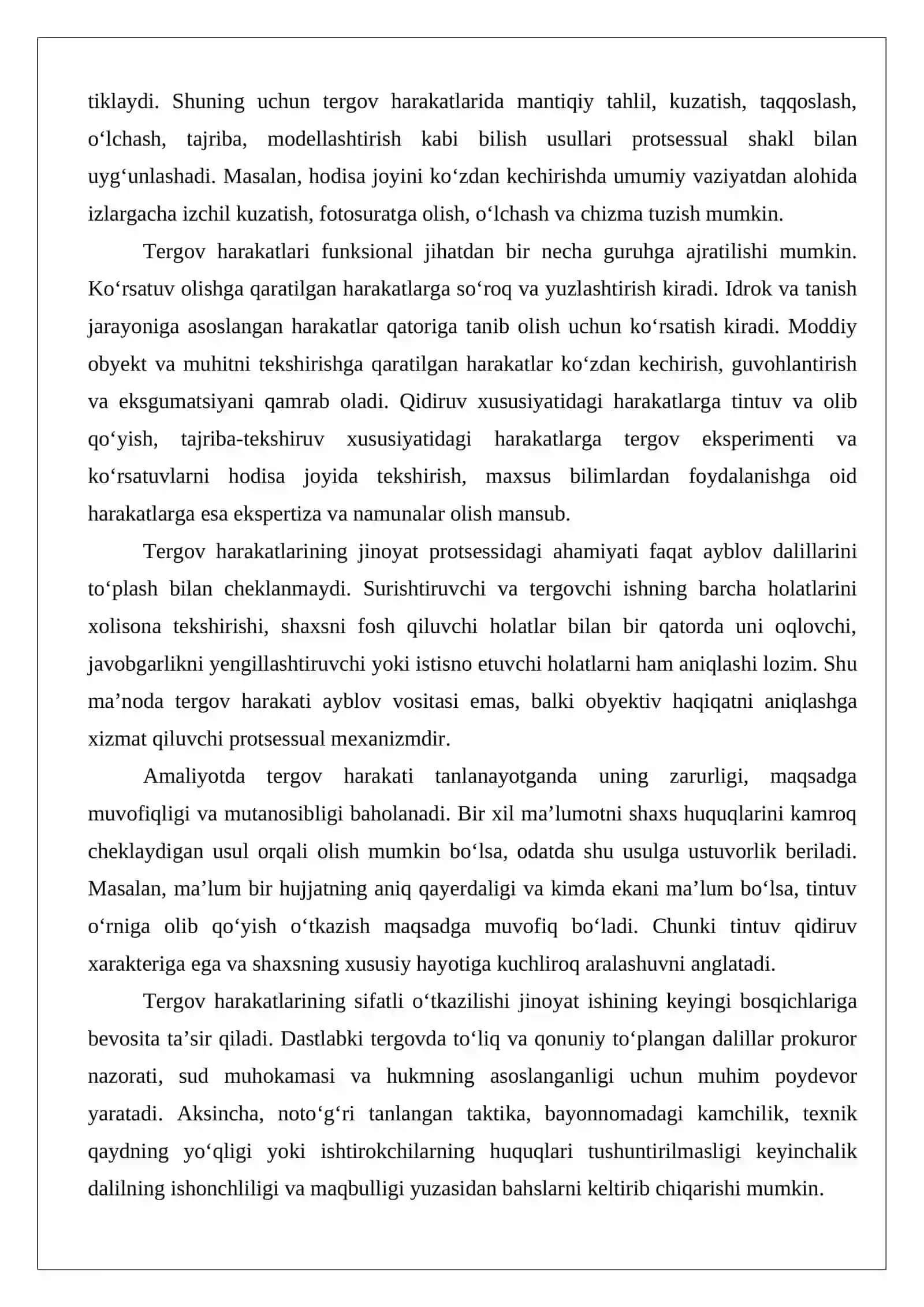Tergov harakatlari tushunchasi va turlari 4