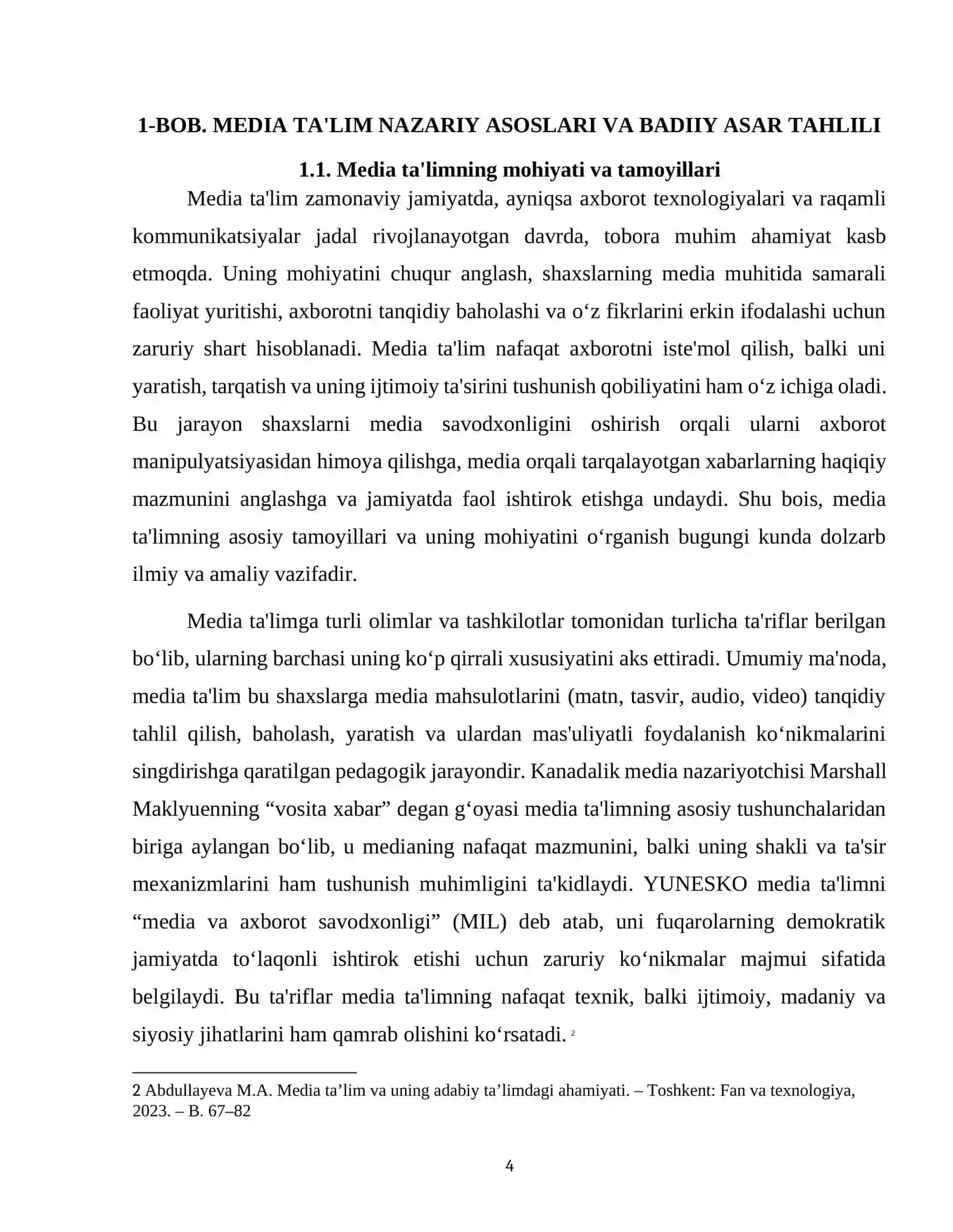 MEDIA TA'LIM ASOSIDA BADIIY ASARNI ÒRGANISH 4