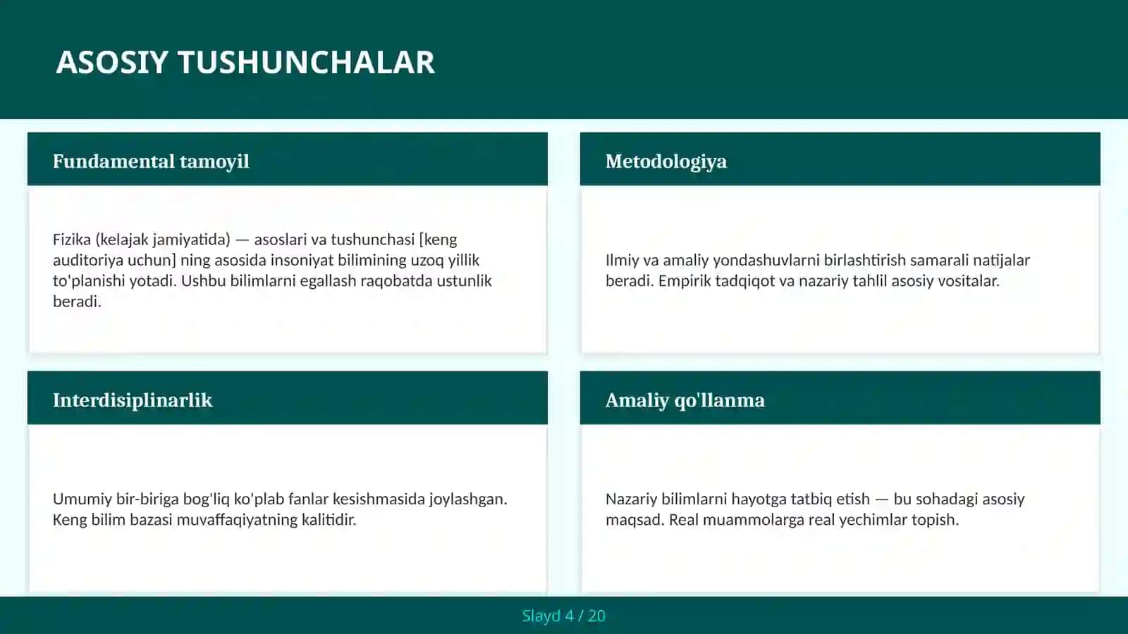 Fizika (kelajak jamiyatida) — asoslari va tushunchasi [keng auditoriya uchun] 4