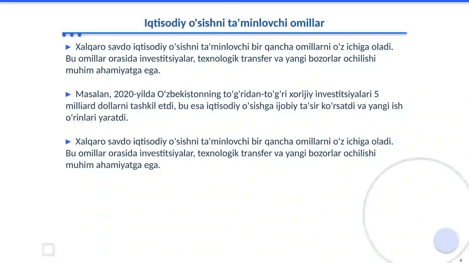 Xalqaro savdoning iqtisodiy oʻsishga ta’siri 4