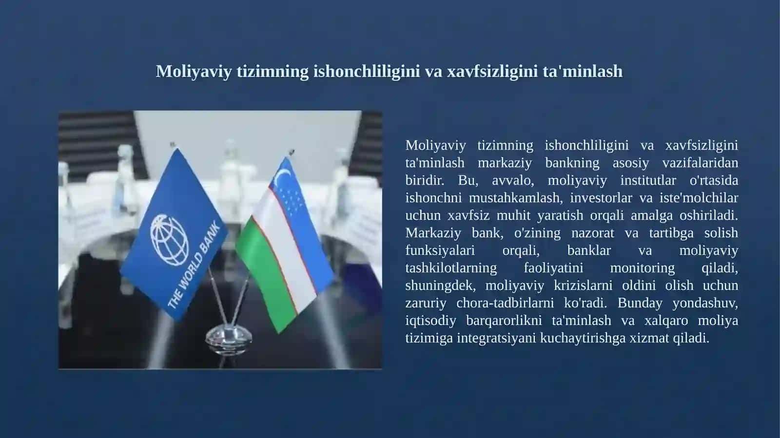 Markaziy bankning maqsadi va vazifalari, missiyasi, suvod taxlili 4