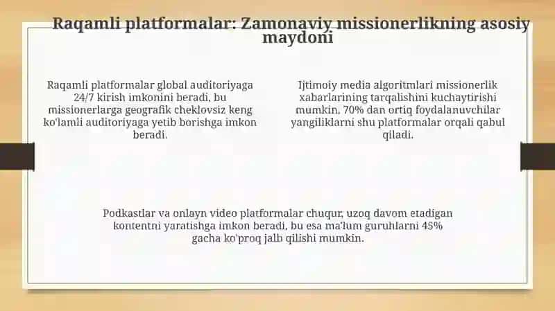 Missionerlik targ'ibotining modernizatsiyasi 4
