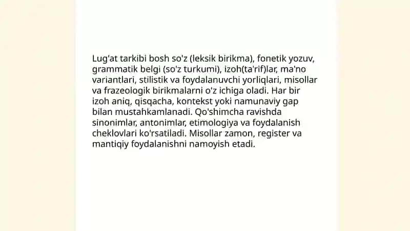 O'zbek tilining izohli lug'ati va undan foydalanish tartibi 4