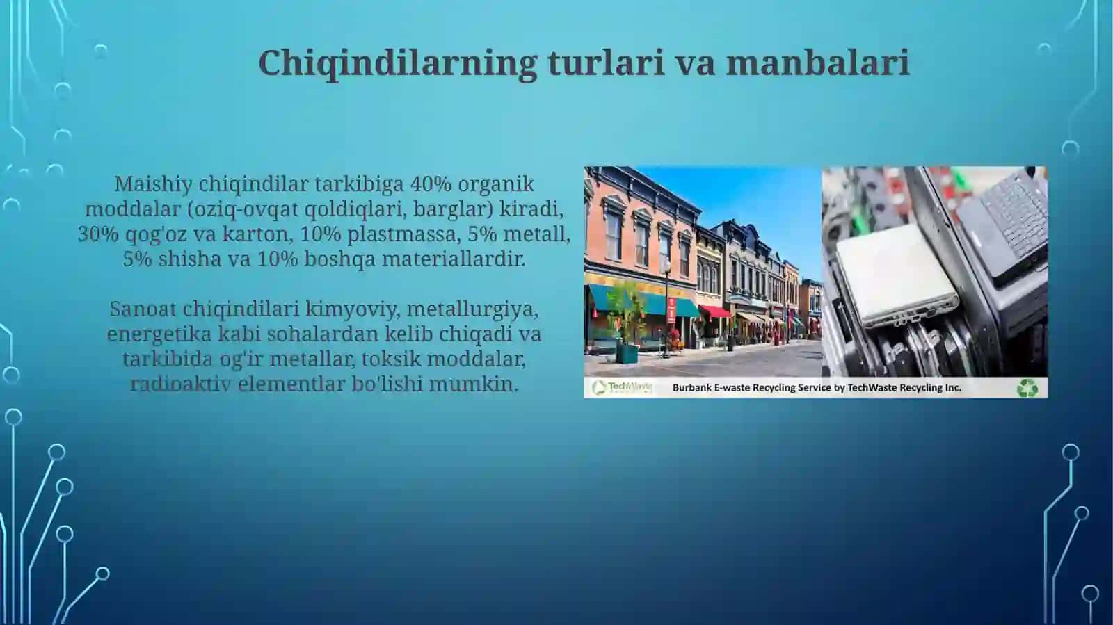 Chiqindilarni qayta ishlash asosida texnologiya yaratish 4
