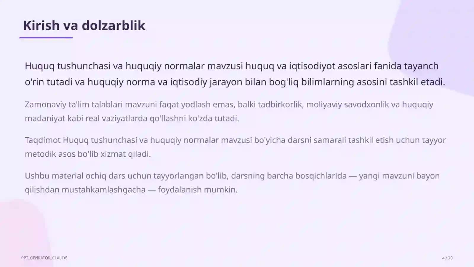 Huquq tushunchasi va huquqiy normalar (9-sinf) 4