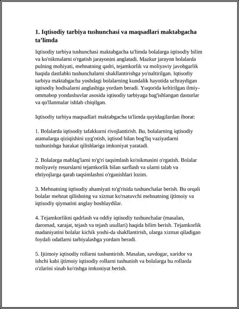 MAKTABGACHA TALIM TASHKILOTLARIDA IQTISODIY TARBIYANI TASHKIL ETISH VOSITALARI 4
