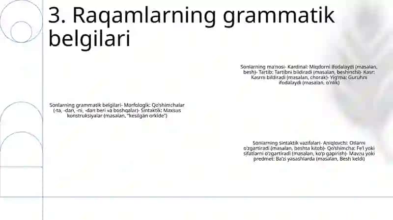 Son SoʻZ Turkumi Sifatida. Sonning Ma'Nosi Va Grammatik Belgilari 4