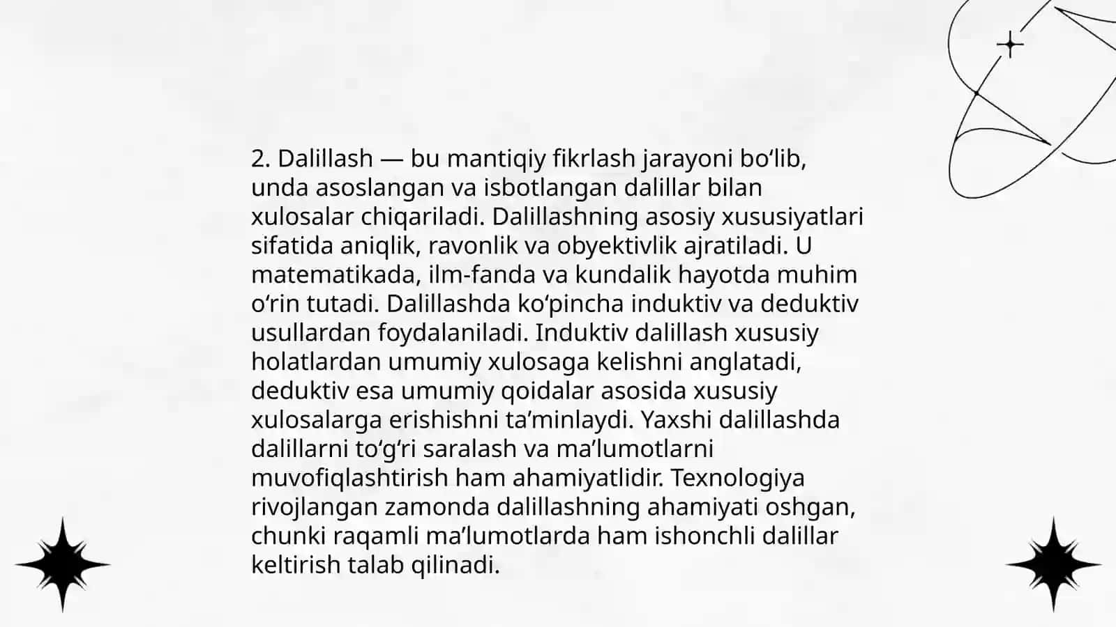 Xulosa chiqarishning umumiy tavsifiy dalillash va ishonch etiqodning shakllanish jarayoni 4