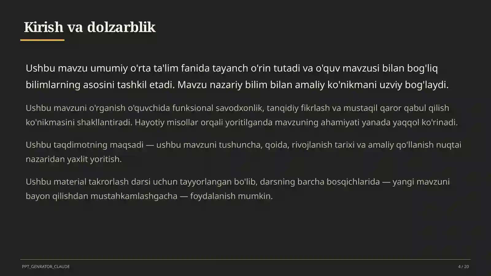 Dolzarb mavzular — maktab va o'qituvchilar 4