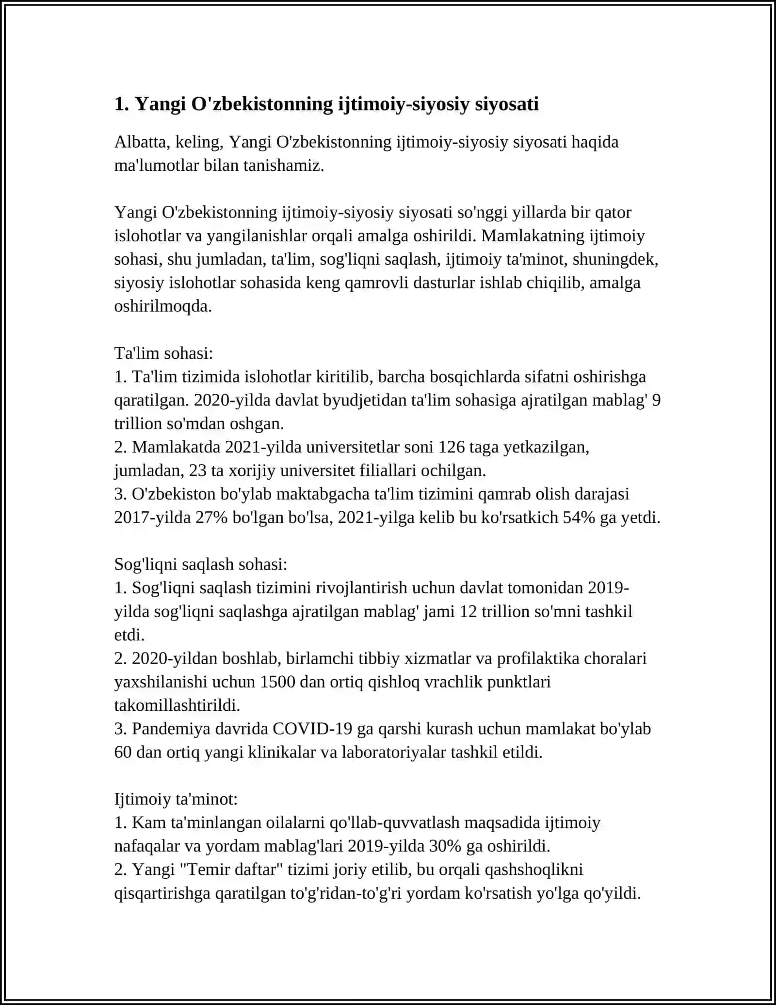 YANGI O`ZBEKISTONDA XALQCHIL VA INSONPARVAR DAVLAT QURISHNING IJTIMOIY-SIYOSIY AHAMIYATI 4