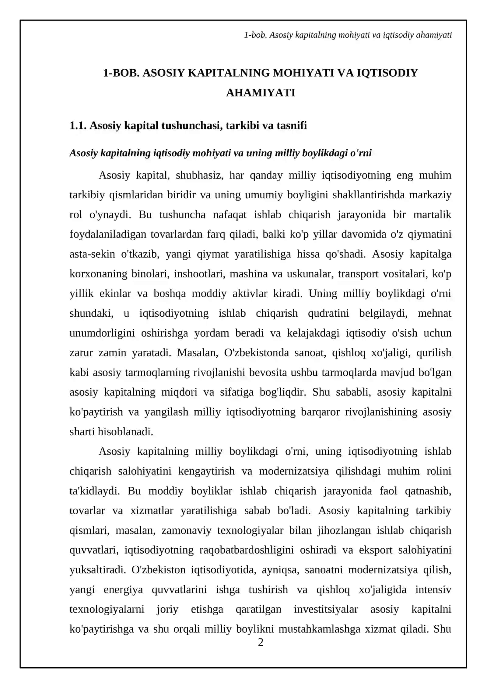 Asosiy kapital milliy boylikning eng muhim tarkibiy qismidir 4