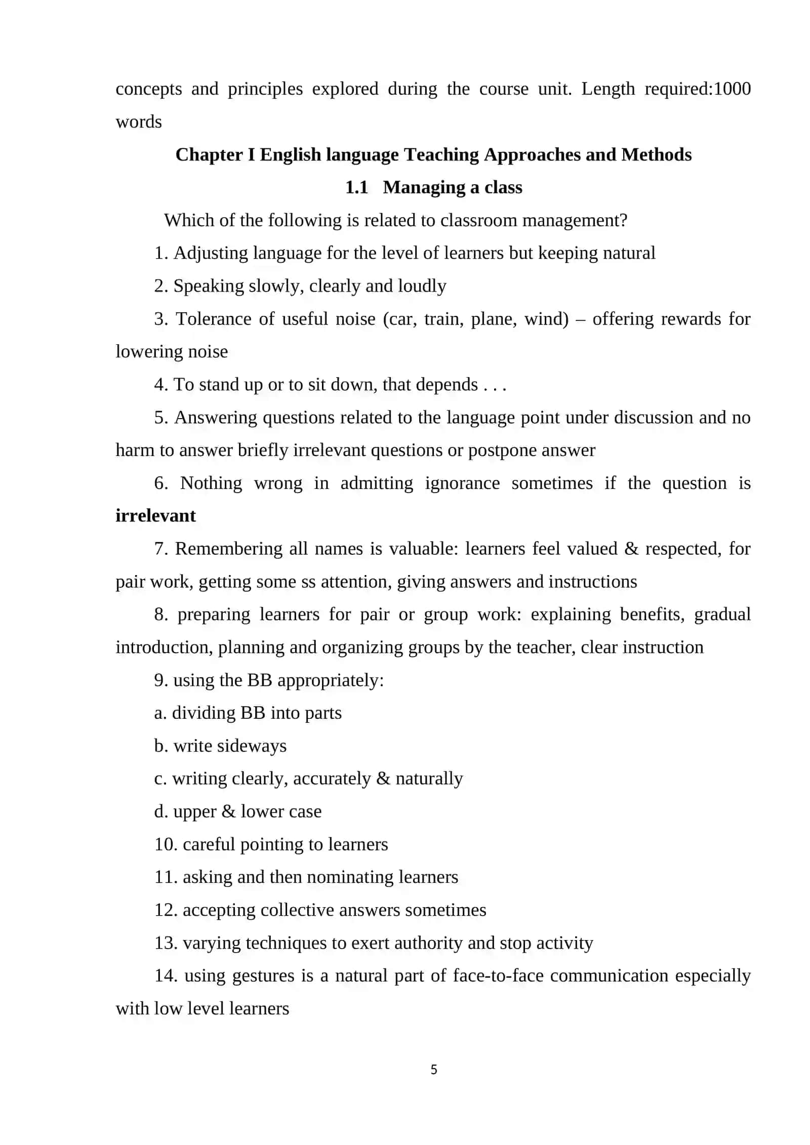 English Language Teaching Methods Course 4