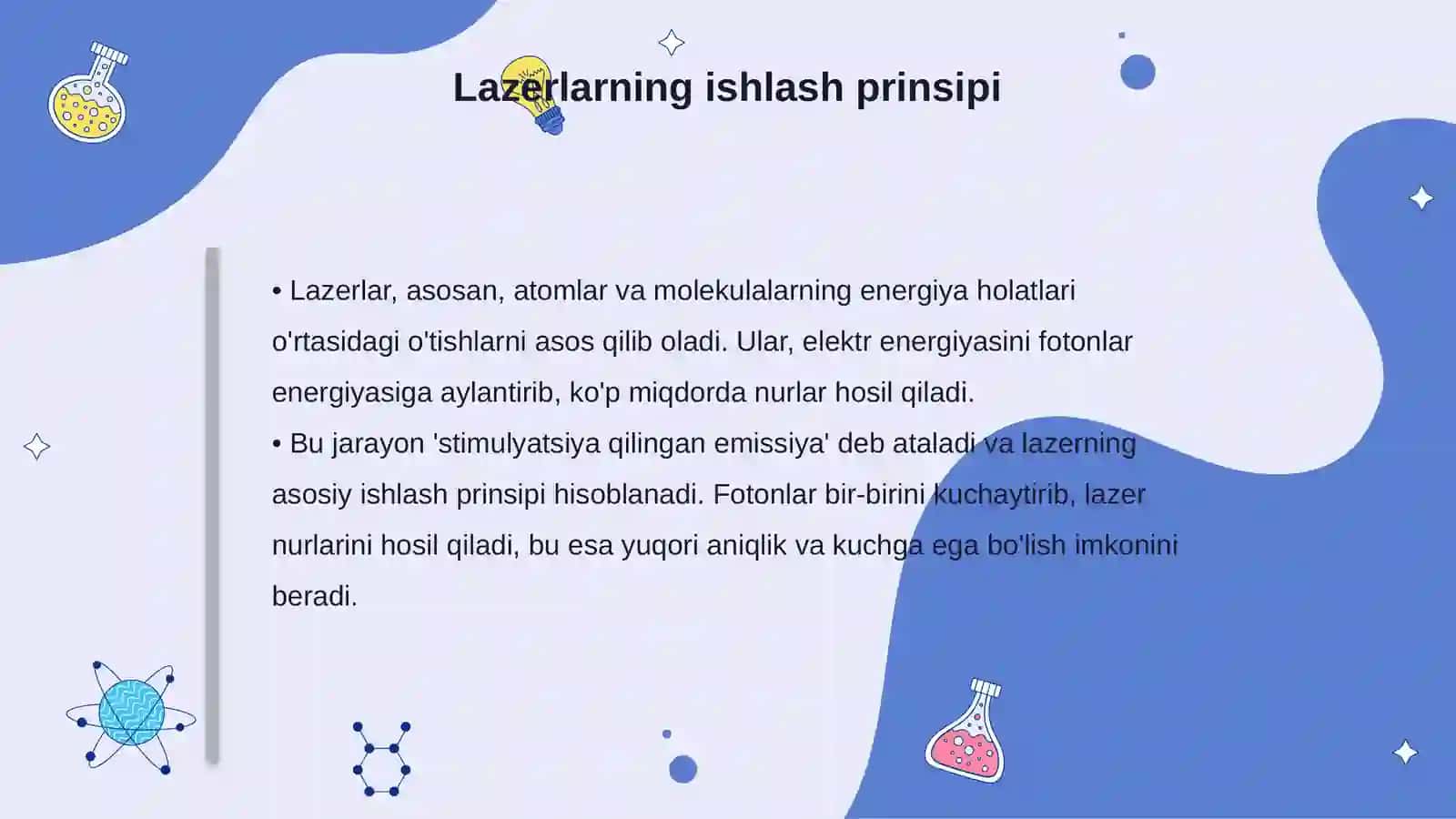 Lazerlar: ishlash prinsipi va axborot uzatishdagi qo‘llanilishi 4