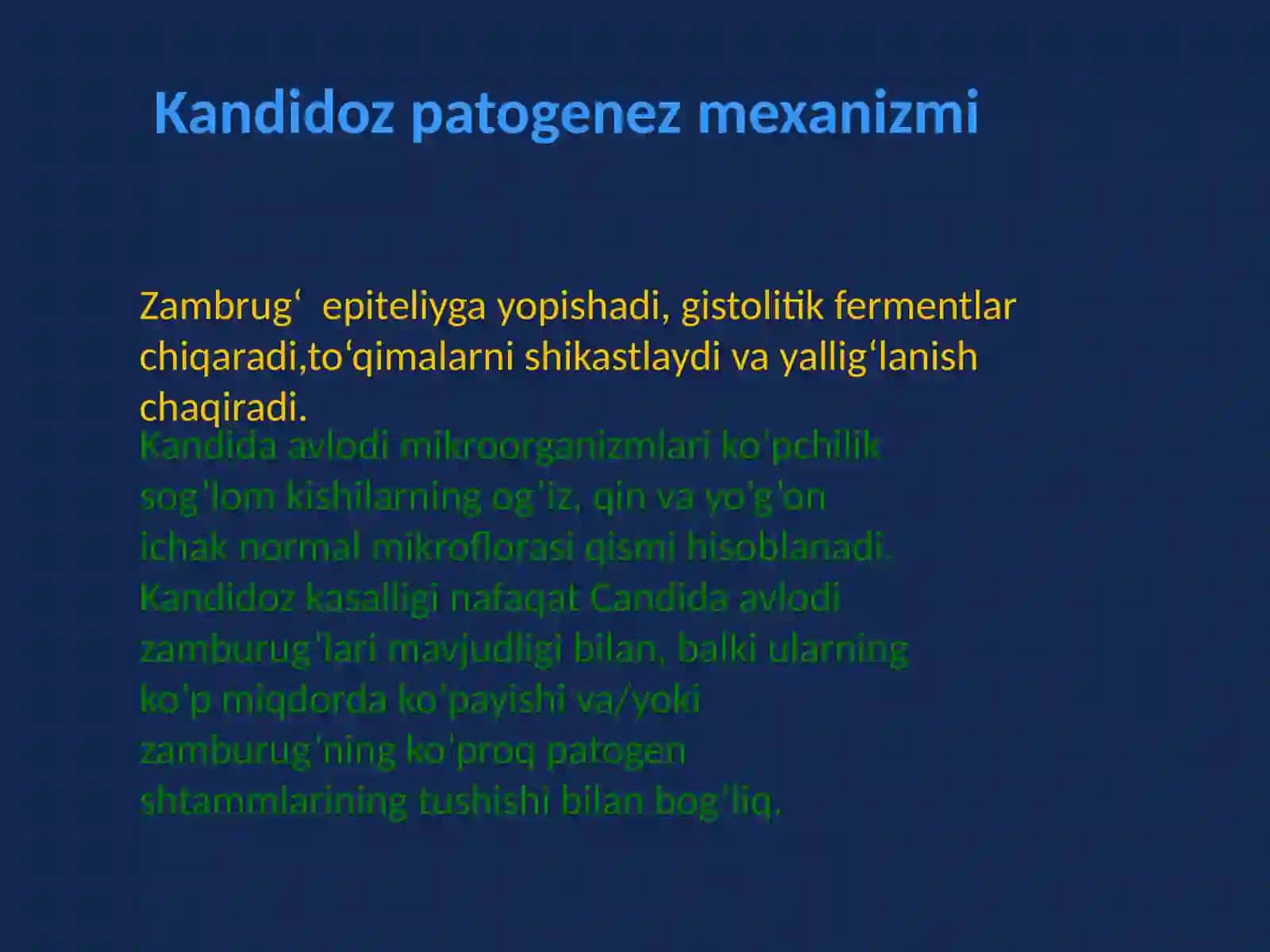 Zamburug‘ infeksiyalari (Kandidoz, Aspergillez) 4