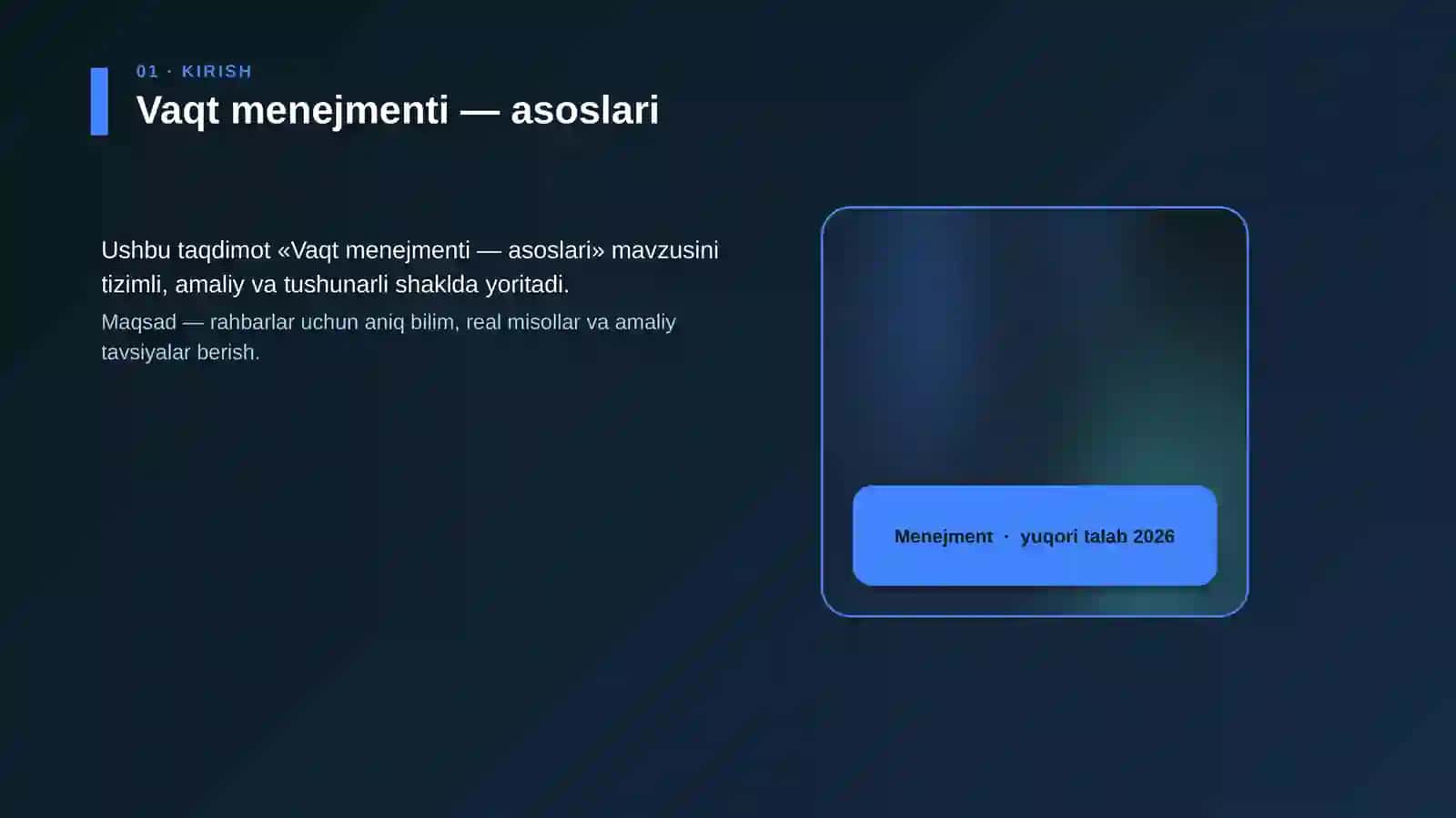 Vaqt menejmenti — asoslari 4