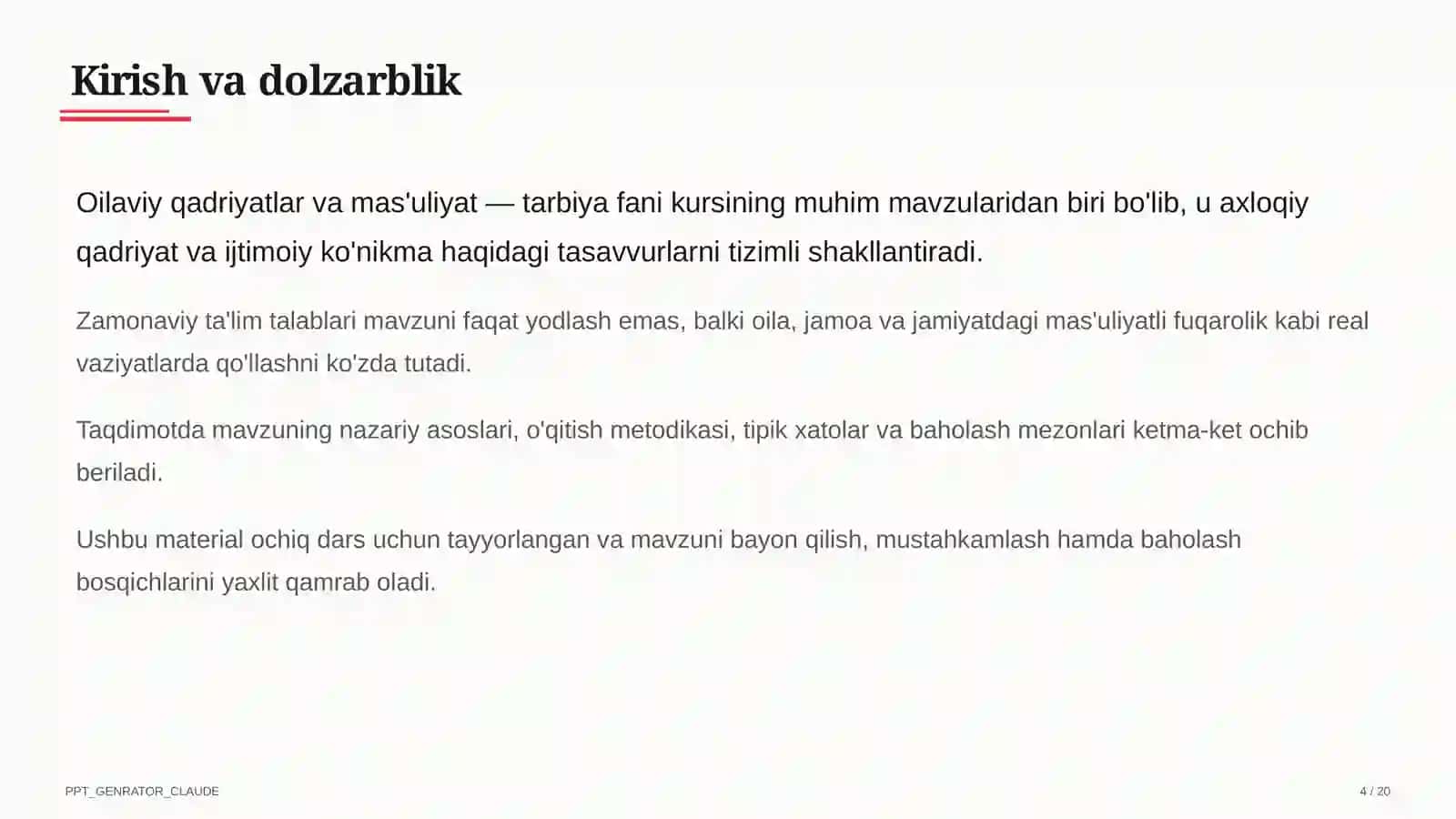 Oilaviy qadriyatlar va mas'uliyat (10-sinf) 4