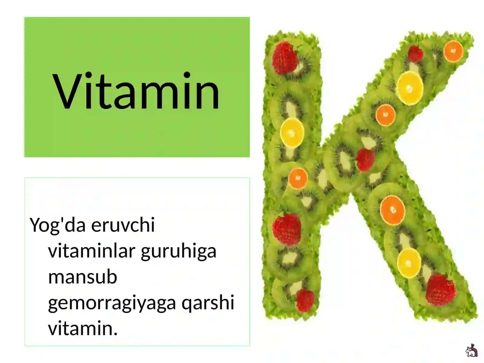 Yog'da eruvchi vitamin K xossalari 4