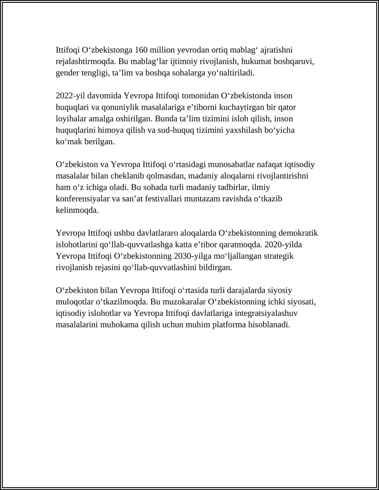OʻZBEKISTONNI YEVROPA MAMLAKATLARI BILAN ALOQALARI 4